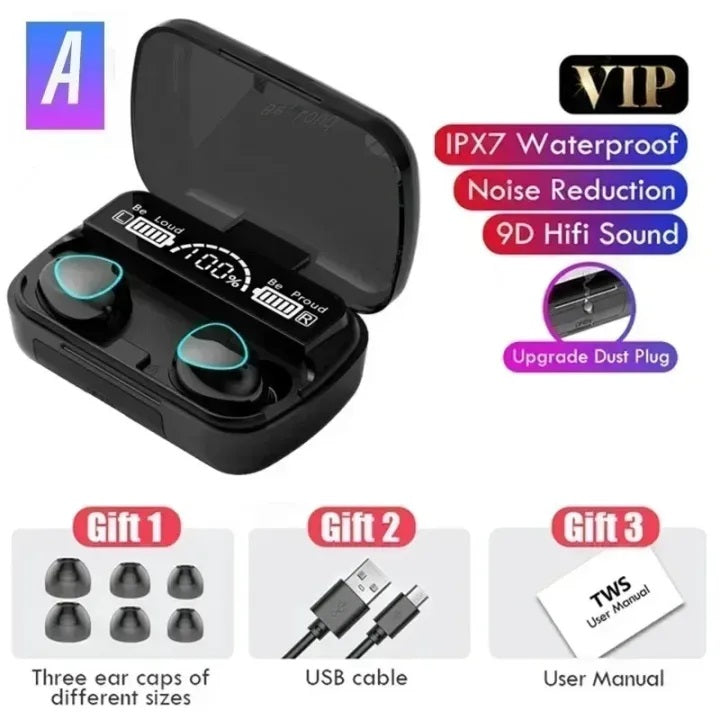 M10 TWS Earbuds Bluetooth 5.0 Wireless Sports Charging For Music Calls Gaming Bluetooth Headphones HiFi Stereo Music Wireless Earbuds Waterproof