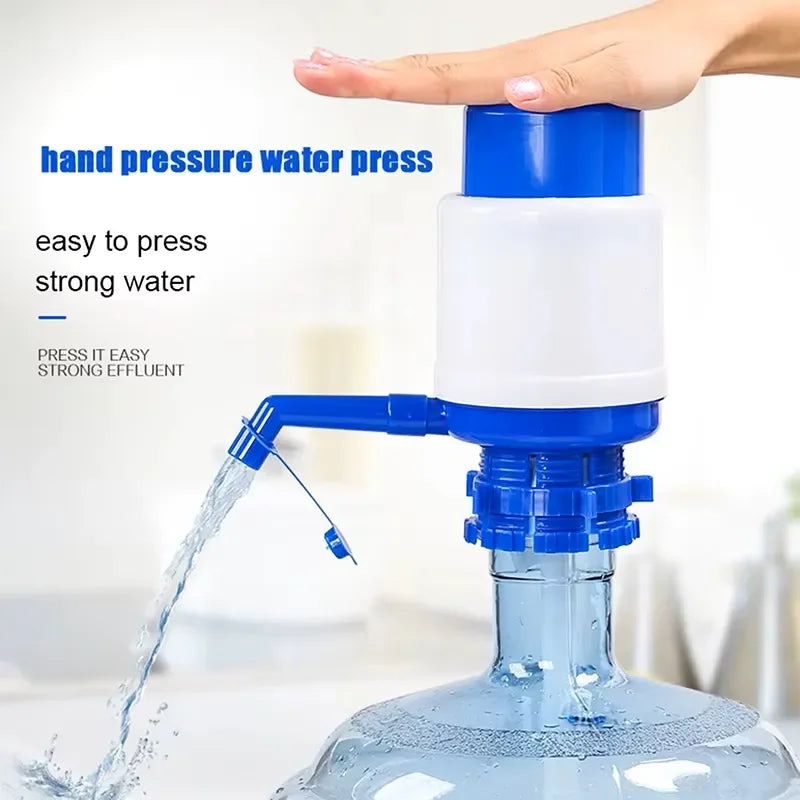 Manual Water Pump Dispenser Manual Hand Press For 19 Liter Water Cans Large - Blue & White - Leyloo.pk