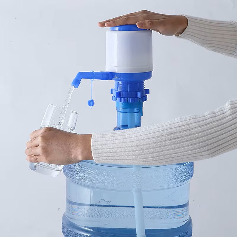 Manual Water Pump Dispenser Manual Hand Press For 19 Liter Water Cans Large - Blue & White