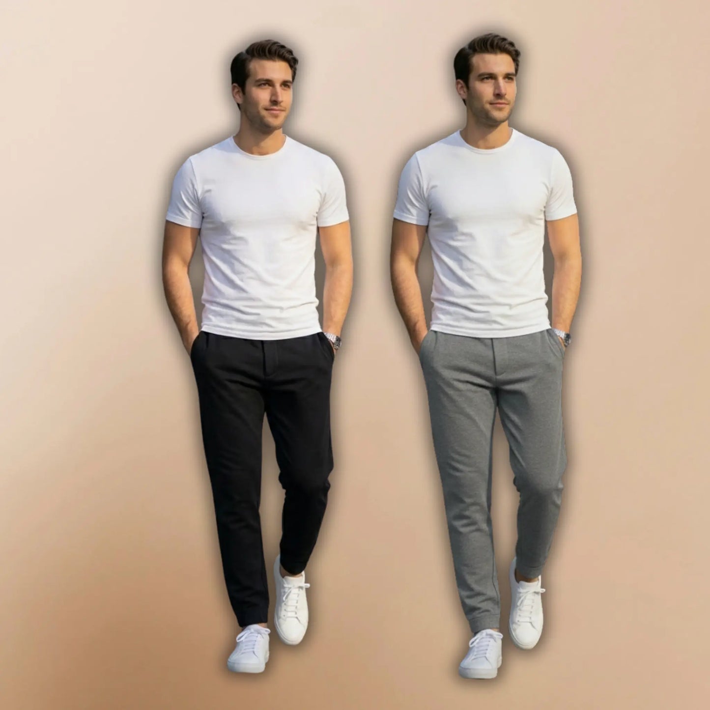 Pack Of 2 Men’s French Terry Trousers Gym & Jogging - Premium Quality