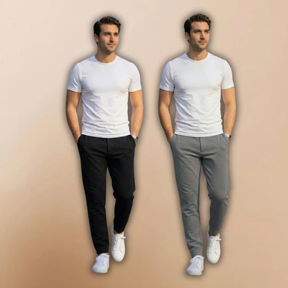 Pack Of 2 Men’s French Terry Trousers Gym & Jogging - Premium Quality
