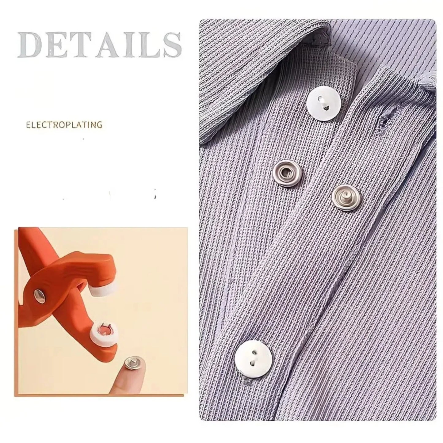 Durable Metal Snap Fastener Kit with Pliers & Manual Press Tool