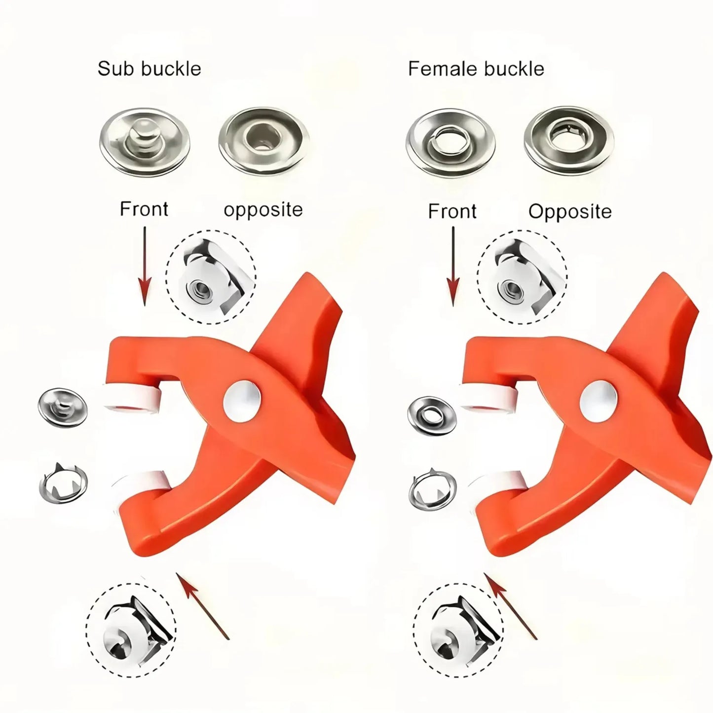 Durable Metal Snap Fastener Kit with Pliers & Manual Press Tool