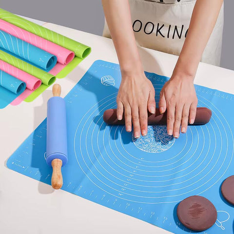 Non-Stick Silicone Baking Mat With Measurements Heat Resistant Cookie Sheet Oven Liner (Multi Color) 40x50 cm