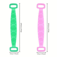 Silicone Body Scrubber with Long Handle - Exfoliating Bath Brush, Soft & Skin-Friendly, Ideal for Easy Back & Deep Body Cleanse - Leyloo.pk