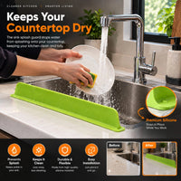 Silicone Sink Splash Guard – Waterproof Water Baffle with Strong Suction Cups
