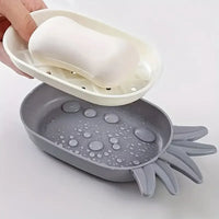 Soap Holder Soap Box Drain Box Pineapple Shape Bathroom Shower Soap Holder Dish Storage Plate Tray Bathroom Supplies - Leyloo.pk