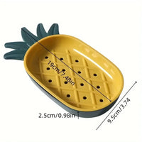 Soap Holder Soap Box Drain Box Pineapple Shape Bathroom Shower Soap Holder Dish Storage Plate Tray Bathroom Supplies - Leyloo.pk
