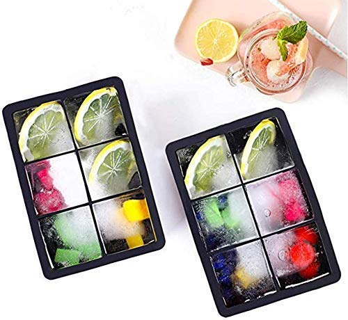 1 Pc Ice Cubes Tray, 6-Grid Ice Cubes Maker Square Ice Cubes Tray Silicone Ice Mold Party Bar(Random Color) - Leyloo.pk