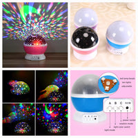Starry Sky Night Light Projector – 360° Rotating RGB LED Lamp with Moon & Stars - Leyloo.pk