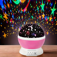 Starry Sky Night Light Projector – 360° Rotating RGB LED Lamp with Moon & Stars - Leyloo.pk