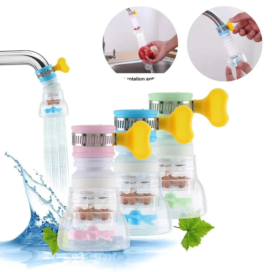 Fan Faucet 360 Degree Water Saving Tap, Anti Splash Tap, Sprayer Faucet Nozzle Filter Aerator Diffuser Water-saving Device for Kitchen Bathroom - Leyloo.pk