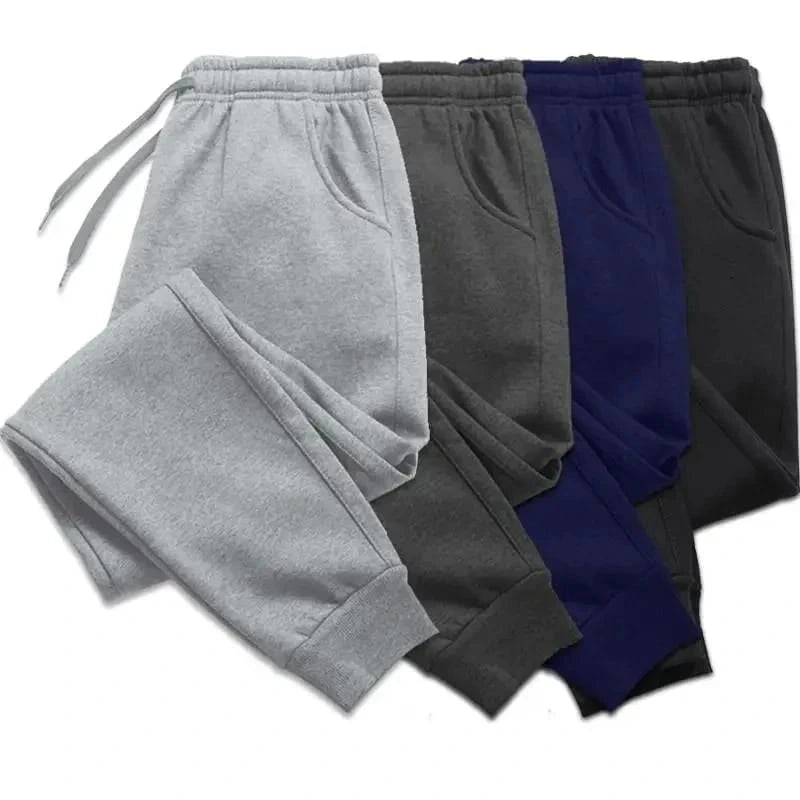 Pack Of 04 Black Grey French Terry Trousers For Men's Summer Gym Sports and Jogging Sweatpants