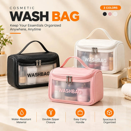Luxury Travel Wash Bag – Waterproof Makeup & Toiletry Organizer for Men & Women