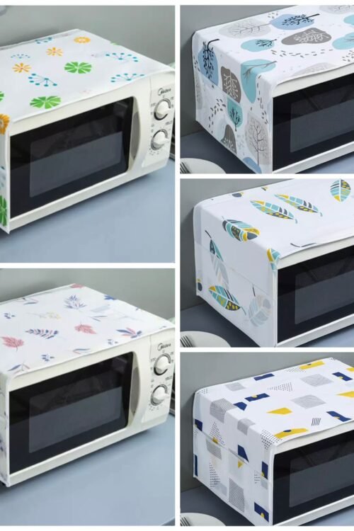 Oven Cover Kitchen Microwave Cover Waterproof Oil Dust Double Pockets Microwave Oven Cover (Random Design) (Made in China)