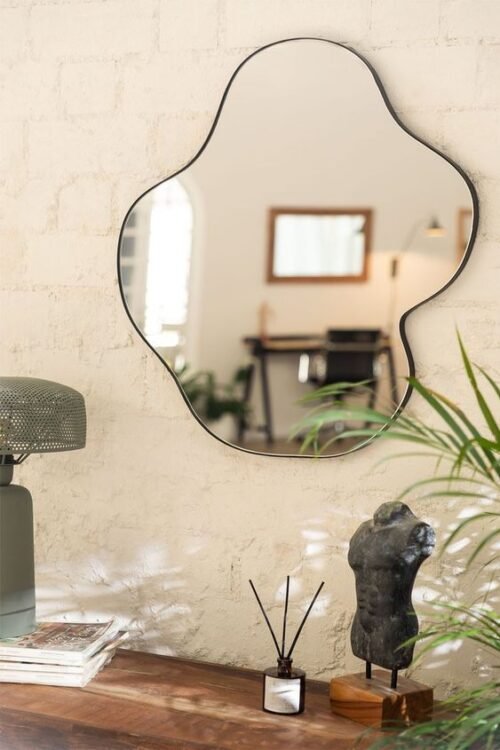 Asymmetric Wavy Acrylic Sliver Mirror Irregular Wall Bathroom Sticker