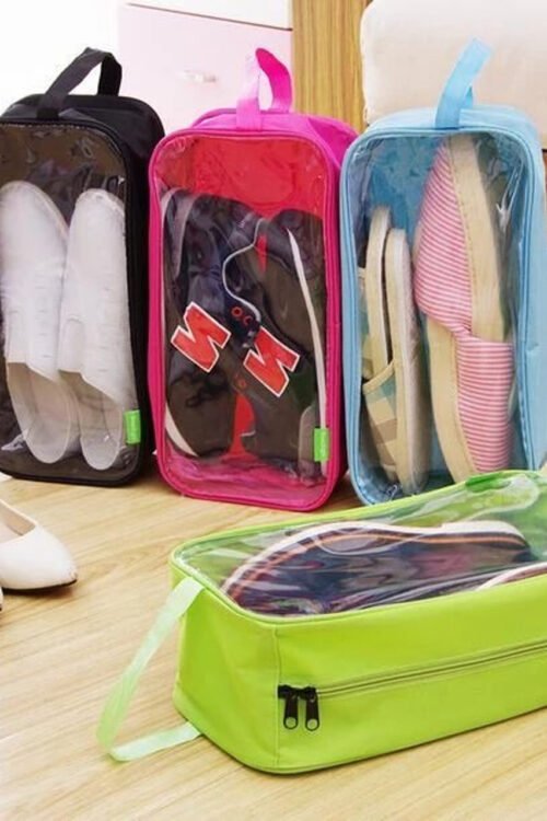 Pack of 2 – Travel Shoes Organizer Storage Bag (Random Color)