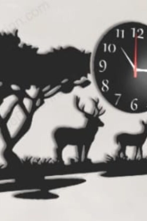 Deer wall clock MDF Wood material