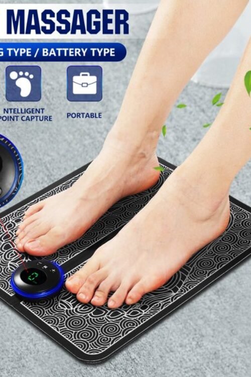 EMS Foot Massager Mat Electric USB Charging Smart Display Tens Acupuncture Feet Cushion Blood Circulation Pad Health Care Home