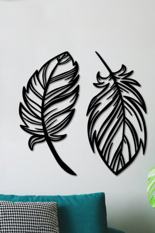 Wooden Leafs Wall Arts Decoration (2pc Set)