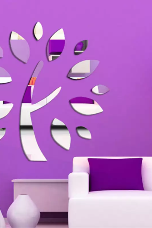 Wall Mirror Frameless Tree Style