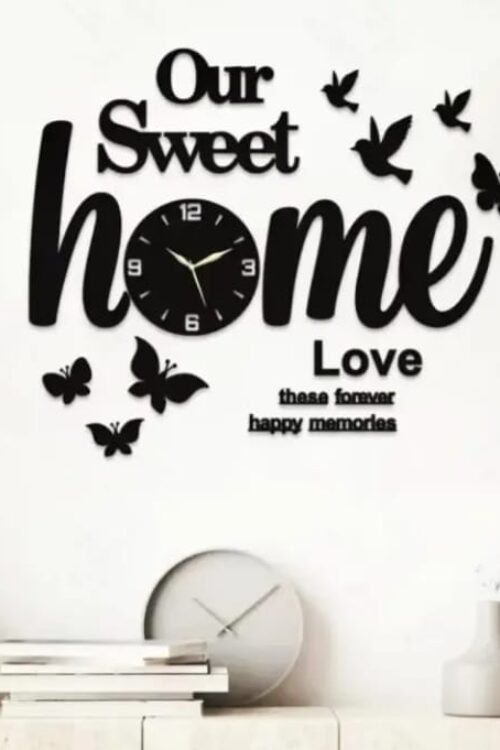Wall Clock – Butterflies & Sweet Home 3D Wooden