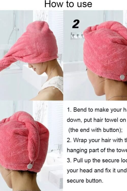 Best Hair Dryer Cap Towel – Hair Wrap Towel for ladies( random color )