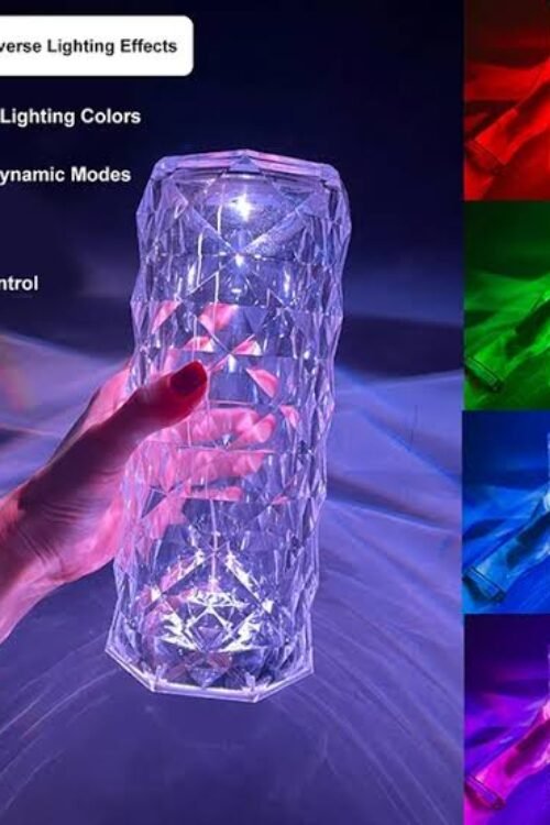 16 Colors Diamond Rose Crystal Lamp Bedside Acrylic Usb Rechargeable Table Lamp.