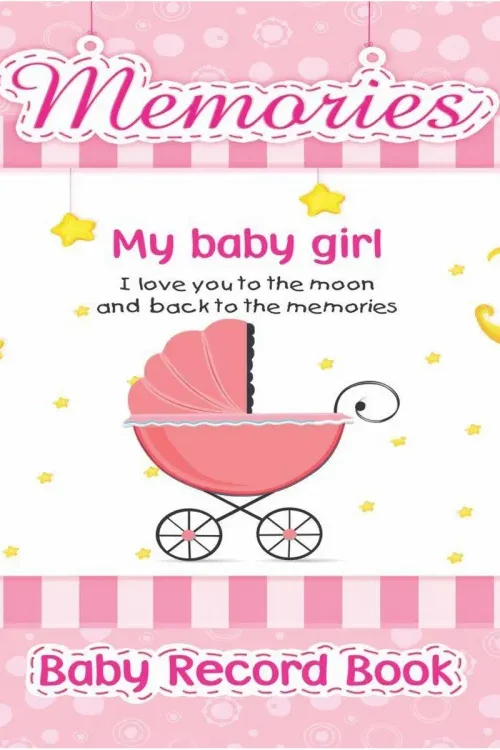 Baby Girl Record Books – Memory Book for Girl – My First Picture Book (Pink)