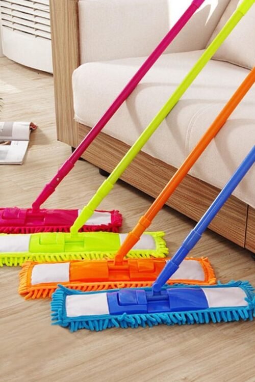 Mop, Floor Cleaner Home Cleaning Supply Flat Mop Microfiber Wet Dust Mop Wet & Dry Mop (Random Colors)