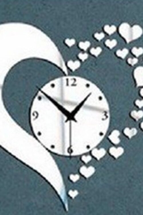 Heart Shape Acrylic Wall Clocks (SLIVER)