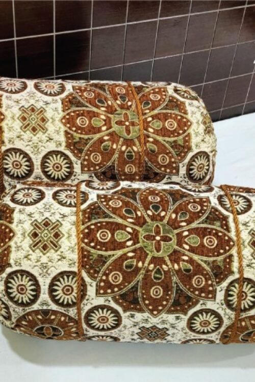 Luxury 2pc Gol Pillow Cover, brown and white combination.